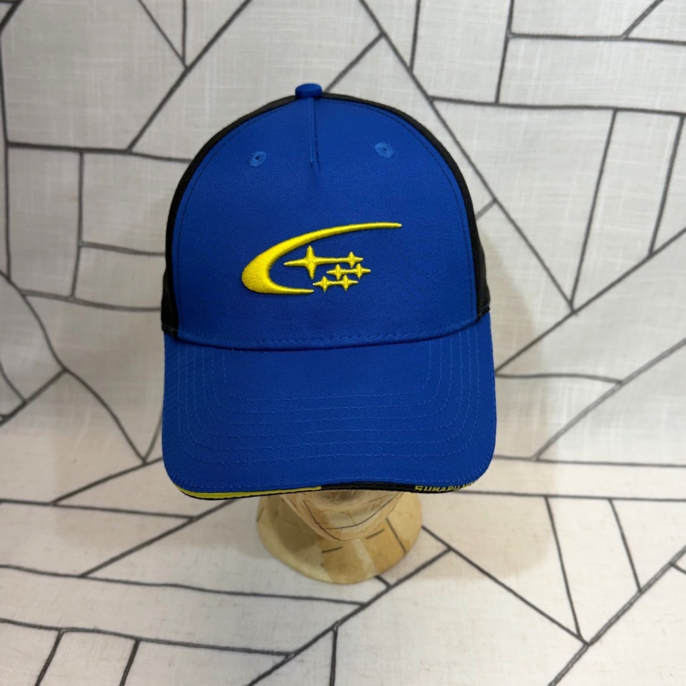 Subaru Motorsports USA Hat OS Blue Black Snapback K-Products Racing Cap